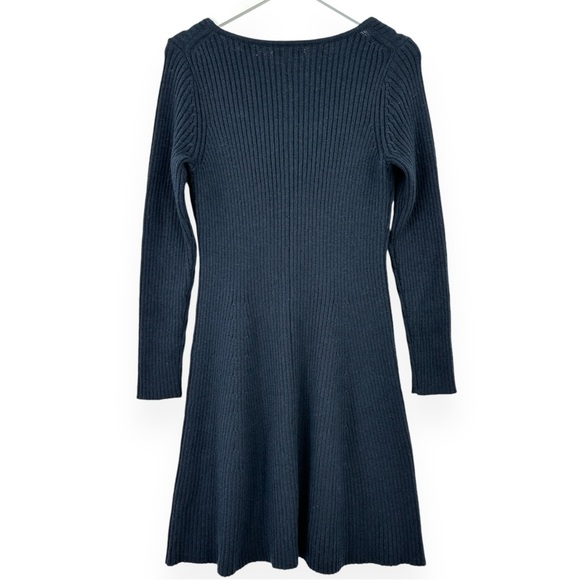 Tommy Hilfiger Navy Blue Knit Preppy Long Sleeve Knit Midi Dress sz S - Picture 2 of 6